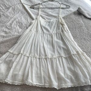 White Tiered Spaghetti Strap Dress